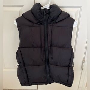 ZARA Black Puffer Vest - Size S